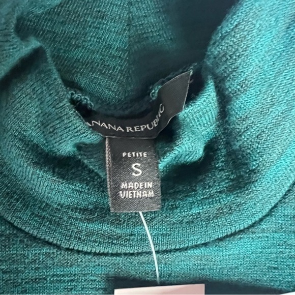 Banana Republic Luxespun Mock-Neck Sweater Dress Side Slit, Green, XSP NWT - Picture 3 of 13